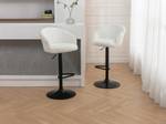 Tabouret de bar DORALIZ Lot de 2 Blanc - Textile - 52 x 105 x 54 cm