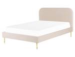 Lit double FLAYAT Beige - Crème - Doré - Largeur : 173 cm