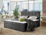 Boxspringbett Nele Anthrazit - Breite: 186 cm