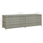 Garten-Aufbewahrungsbox Grau - Metall - Polyrattan - 200 x 60 x 200 cm