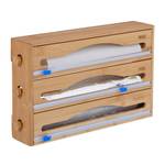 3 in 1 Folienspender Blau - Braun - Bambus - Kunststoff - 39 x 24 x 9 cm