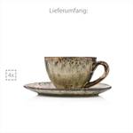 8-tlg. Kaffeetassen Set Pompei Beige - Stein - 27 x 39 x 20 cm