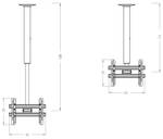 TV Deckenhalterung CM Silber - Metall - 42 x 86 x 8 cm