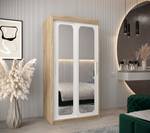 Armoire à portes coulissantes promo t3 Imitation chêne de Sonoma - Blanc - Largeur : 100 cm - 2 porte