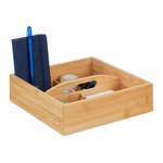 Organiseur bambou avec 4 compartiments Marron - Bambou - 25 x 7 x 25 cm