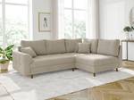 Ecksofa und Hocker Oskar Beige - Armlehne davorstehend rechts - Ecke davorstehend links