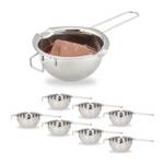 8x récipients bain marie casserole inox Argenté - Métal - 24 x 6 x 14 cm