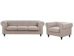 Set de canapés CHESTERFIELD Beige - Chêne foncé - Taupe - 85 x 78 x 222 cm