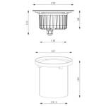 Bodeneinbaustrahler A-301650 Silber - Glas - Metall - 9 x 12 x 9 cm