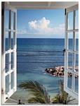 Glasbild Fenster zum Paradies 60 x 80 cm