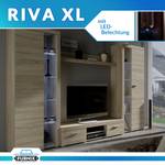 300 cm Wohnwand mit Sonoma LED XL RIVAY