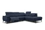 Ecksofa Avena (5-Sitzer mit Relax) Marineblau - Ecke davorstehend rechts