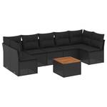 Gartensitzgruppe K6640(8-tlg) Schwarz - Massivholz - 69 x 62 x 62 cm