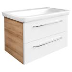 Waschbeckenunterschrank Milano Weiß Weiß - Holzwerkstoff - 49 x 12 x 116 cm