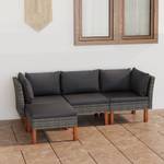 Garten-Sofa-Set (4-teilig) 3009634-6 Grau