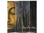 Foto-Paravent Oriental Schwarz - Gold - Holz teilmassiv - 160 x 180 x 2 cm