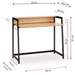 Schreibtisch Naia 1 Regal Eiche/Schwarz Braun - Holzwerkstoff - 105 x 92 x 56 cm