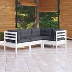 Salon de jardin (lot de 4) 3012439 Anthracite - Blanc