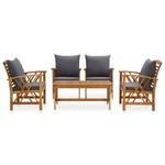 Garten-Lounge-Set (5-teilig) 3004236-4 Grau - Massivholz - Holzart/Dekor - 50 x 43 x 102 cm