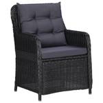 Rattanstuhl Schwarz - Metall - Polyrattan - 65 x 90 x 64 cm