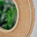 Runder Spiegel Kali, Bambus Beige - Bambus - 49 x 1 x 49 cm