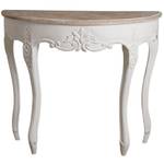 Console demi-lune en manguier Blanc - Bois massif - 80 x 100 x 40 cm