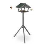 Mangeoire oiseaux extérieur avec support Gris - Vert - Bois manufacturé - Matière plastique - 70 x 139 x 60 cm