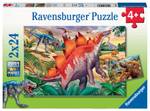 2x24 p Dinosaurier - und Puzzle Mammuts