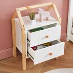 Table de chevet TINY  blanc  2 tiroirs Blanc - Bois massif - 30 x 67 x 46 cm