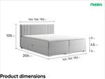 Boxspringbett Alba Hellgrau - Breite: 160 cm - H3