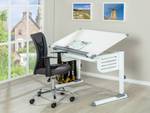 Höhenverstellbarer Schreibtisch mit Weiß - Metall - 55 x 68 x 110 cm