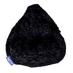 Poltrona sacco Fluffy L Tessuto peluche - Nero