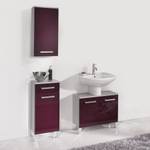 Set da bagno Hamilton (3 pezzi) argento/color melanzana lucido