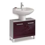 Set da bagno Hamilton (3 pezzi) argento/color melanzana lucido