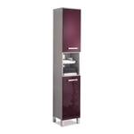 Hochschrank Hamilton silber/aubergine Hochglanz