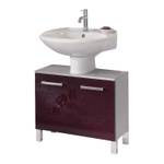 Mobile per lavabo Hamilton argento/Color melanzana lucido