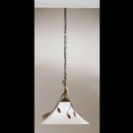 Suspension Campana Métal / Verre - Bronze / Opale - 1 ampoule