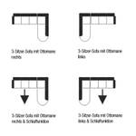 Ecksofa Barkley Stoff - Braun - Ottomane davorstehend rechts mit Schlaffunktion