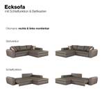 Ecksofa Cat Island (mit Schlaffunktion) beidseitig montierbar - Kunstleder - Grau / Beige