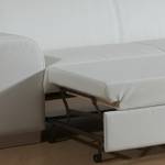3-zitsbank Hampton kunstleer wit - longchair vooraanzicht rechts - Longchair vooraanzicht rechts - Slaapfunctie