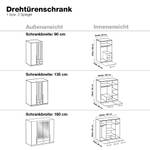 Drehtürenschrank Nuevo Alpinweiß/Anthrazit - Breite: 180 cm