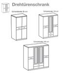 Draaideurkast Winchester alpinewit/hoogglans zwart - 135cm