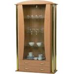 Vitrinekast Vivian Beige - Hout - 88 x 201 x 34 cm