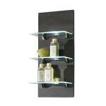 Etagère murale Malaga Anthracite - 3 tablettes en verre - Avec éclairage