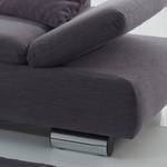 Ecksofa Nantes Strukturstoff Schwarz - Longchair davorstehend rechts