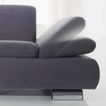 Ecksofa Nantes Strukturstoff Schwarz - Longchair davorstehend links