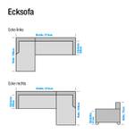 Ecksofa Nantes Strukturstoff Schwarz - Longchair davorstehend links