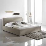 Cadre de lit matelassé Alto Confort Revêtement en cuir synthétique - Taupe