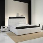 Lit capitonné Isa Comfort Cuir synthétique - Blanc - 200 x 200cm