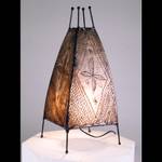 Lampada da tavolo deco Marrone - Similpelle - 28 x 64 cm